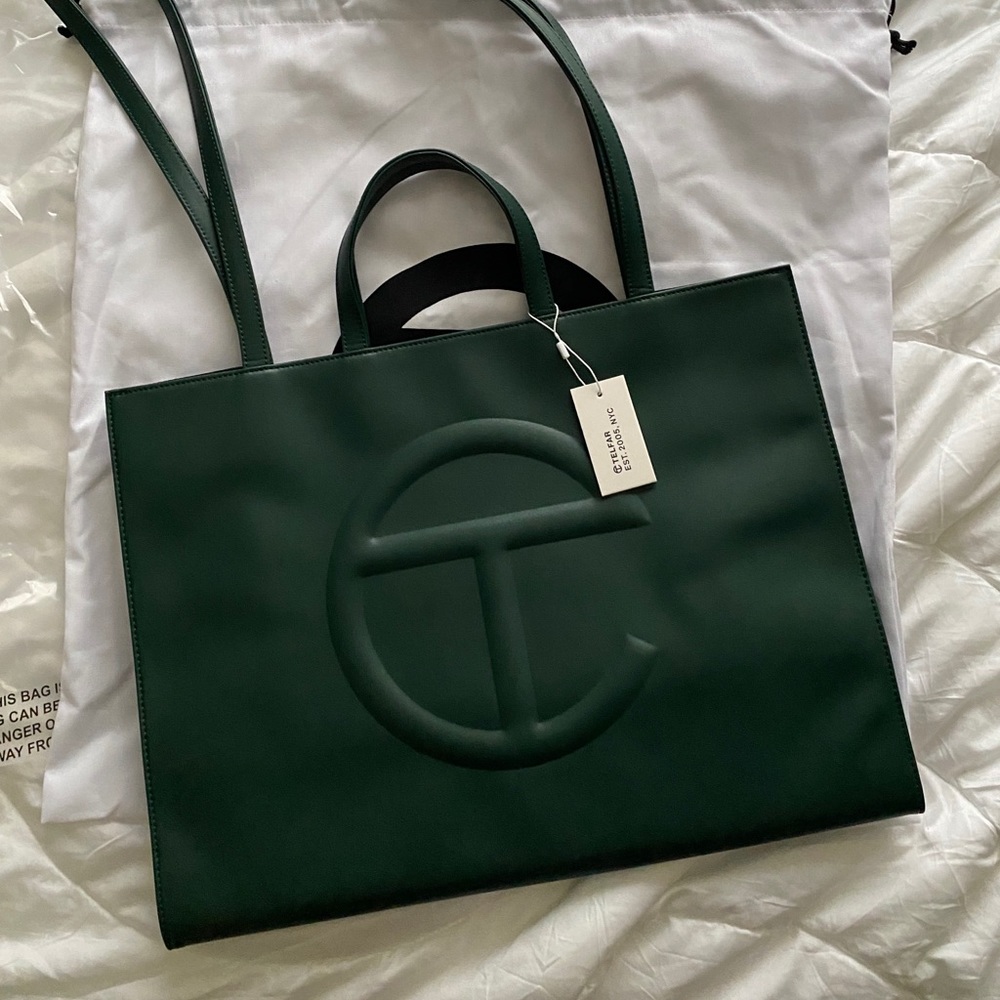 Telfar Large Dark Olive Green Shopping Bag